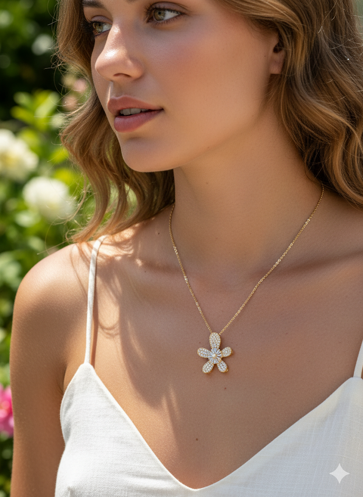 Flora anti-tarnish chain pendant